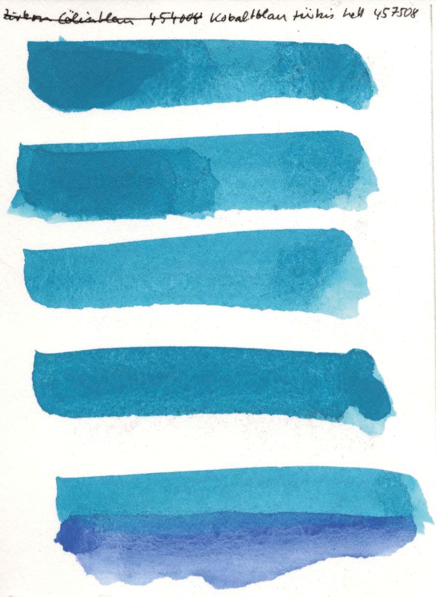 Kremer akvarel - kobaltově modré tyrkysové světlo (plast, 3 x 1,8 x 1 cm)
